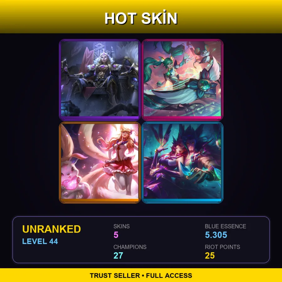 LAN | Lv44 | Unranked | 5 Skin | 27 Champ — Star Guardian Ahri