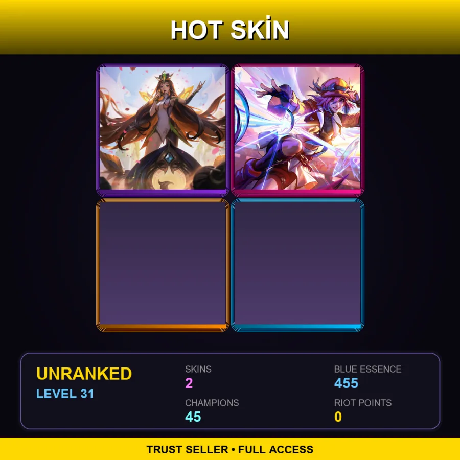 EUW | Lv31 | Unranked | 2 Skin | 45 Champ — LoL account