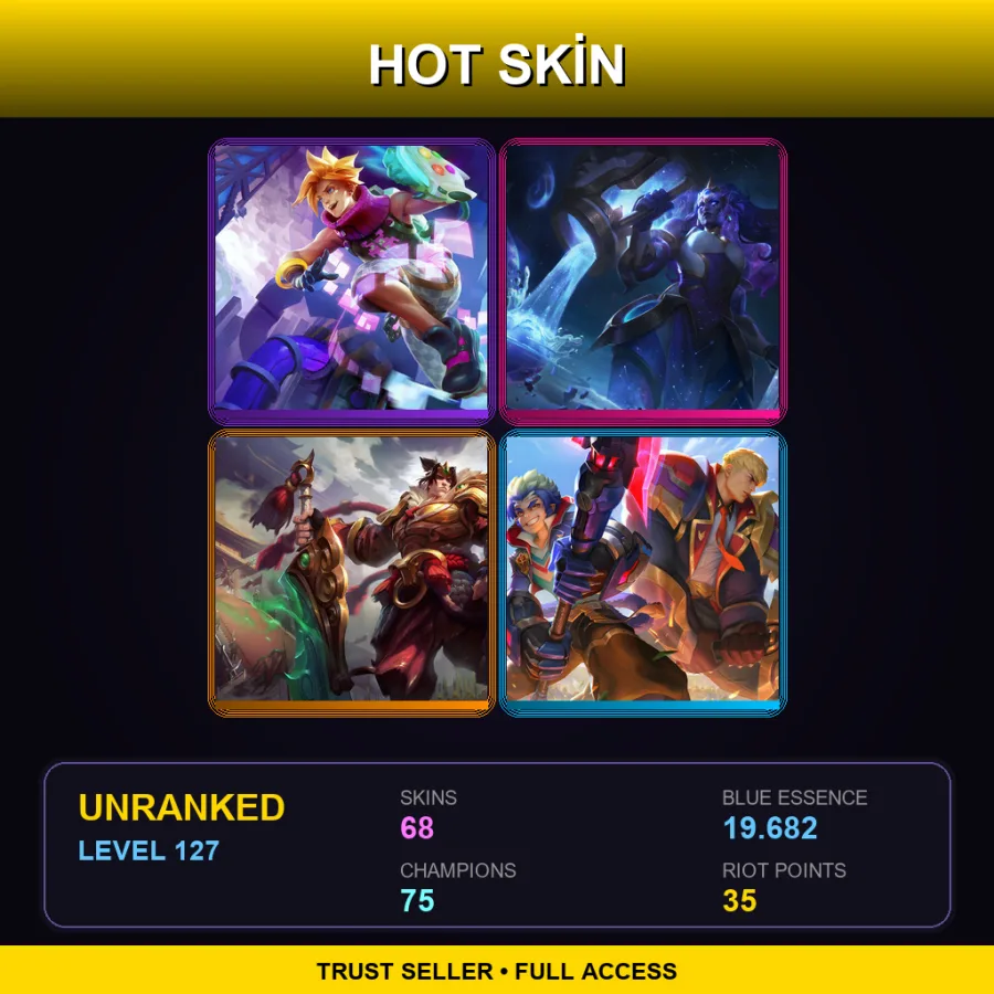 EUNE | Lv127 | Unranked | 68 Skin | 75 Champ