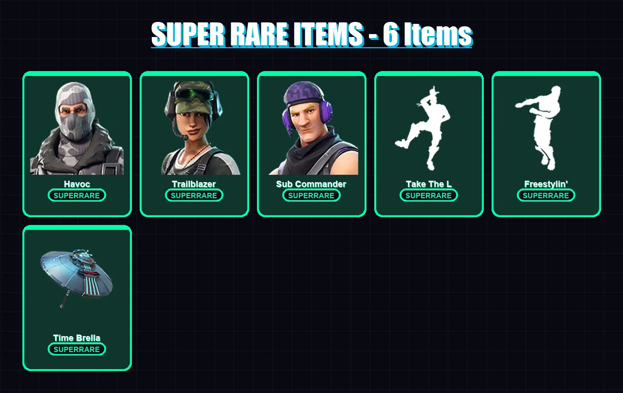 [PC/XBOX/PSN] | Havoc | Trailblazer | Sub Commander | Deadpool | Fade | 78 skin | 93 pickaxe | 60 emote | 79 glider | Lv1200