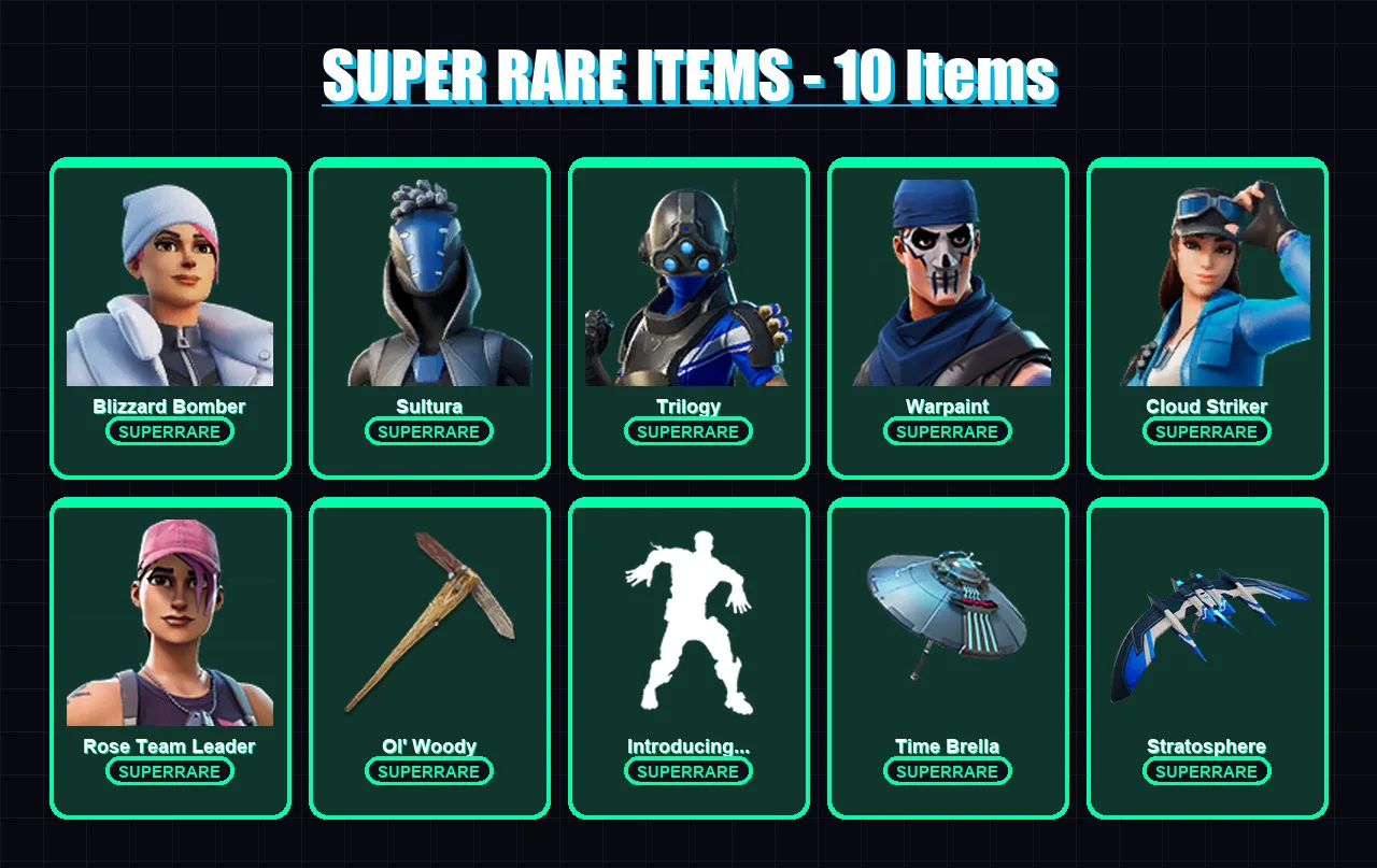 [PS4/PS5/XBOX/PC] | Blizzard Bomber | Sultura | Trilogy | Warpaint | Cloud Striker | 90 skin | 128 pickaxe | 93 emote | 97 glider | Lv1352