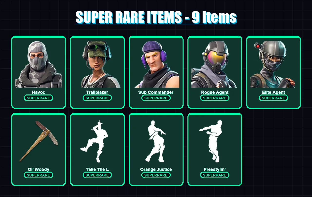 [PC/XBOX/PSN] | Havoc | Trailblazer | Sub Commander | Rogue Agent | Elite Agent | 38 skin | 43 pickaxe | 52 emote | 47 glider | Lv732 — Fortnite account