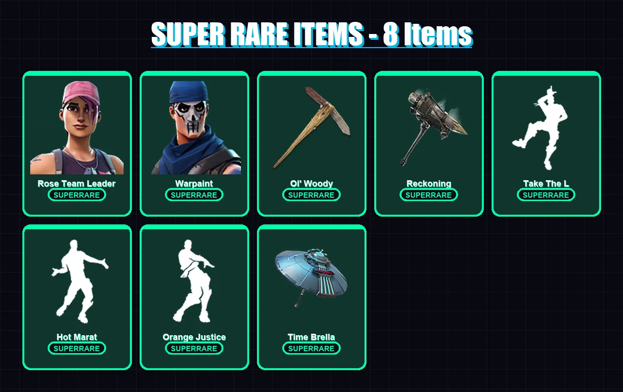 [PC/XBOX/PSN] | Rose Team Leader | Warpaint | A.I.M. | Carbide | Drift | 45 skin | 48 pickaxe | 60 emote | 57 glider | Lv688
