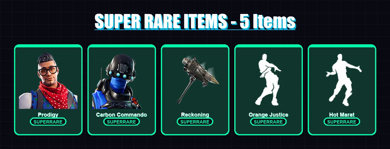 [PC/XBOX/PSN] | Prodigy | Carbon Commando | Blackheart | Hybrid | Enforcer | 33 skin | 29 pickaxe | 31 emote | 34 glider | Lv626
