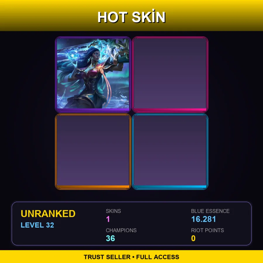 NA | Lv32 | Unranked | 1 Skin | 36 Champ — LoL account