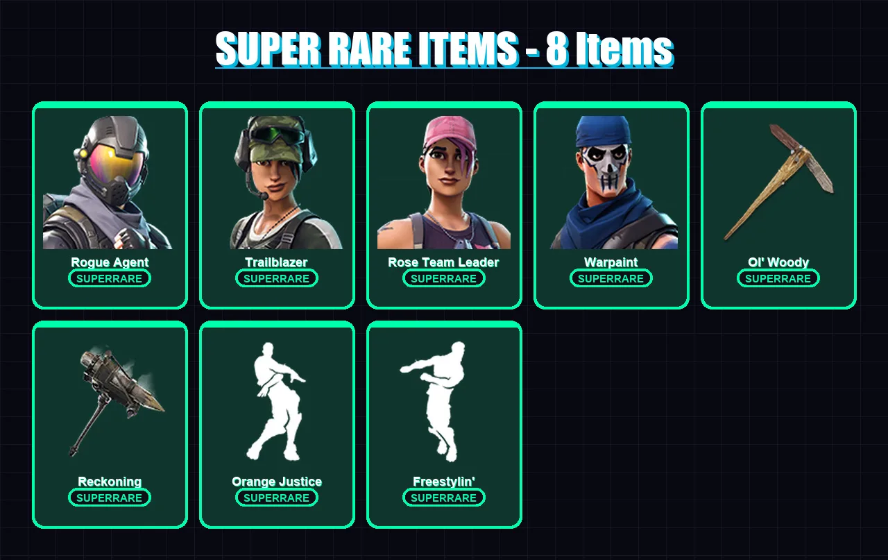 [PS4/PS5/XBOX/PC] | Rogue Agent | Trailblazer | Rose Team Leader | Warpaint | Drift | 21 skin | 24 pickaxe | 26 emote | 27 glider | Lv368
