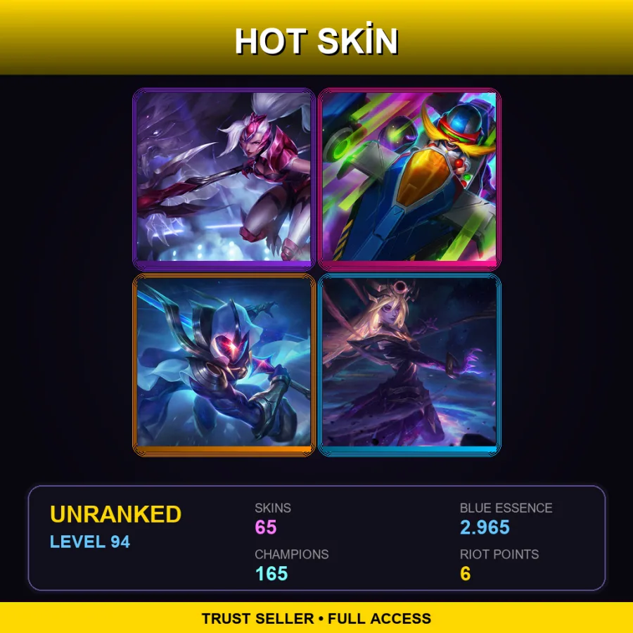 SG | Lv94 | Unranked | 65 Skin | 165 Champ