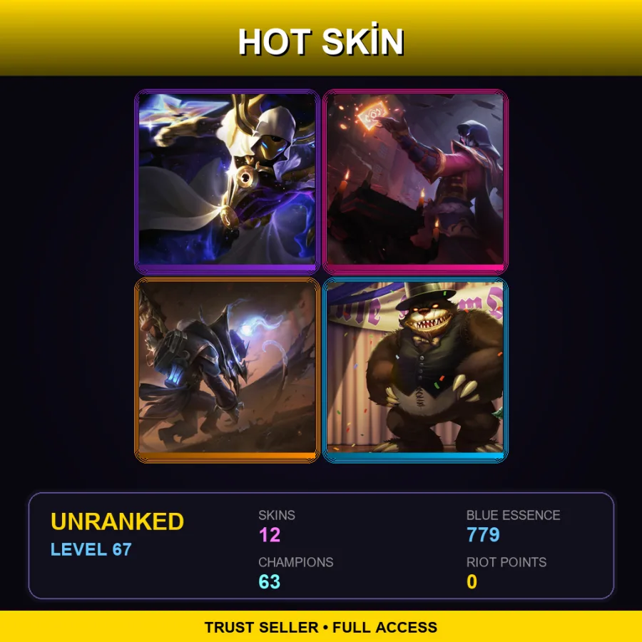 EUNE | Lv67 | Unranked | 12 Skin | 63 Champ