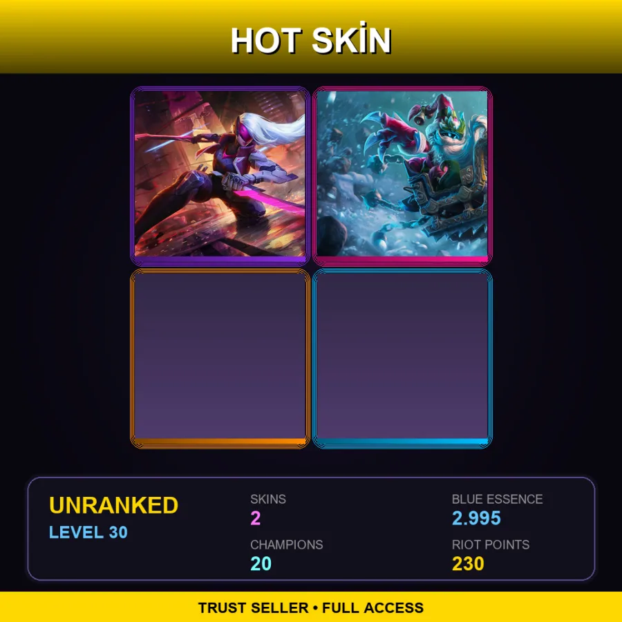 EUW | Lv30 | Unranked | 2 Skin | 20 Champ