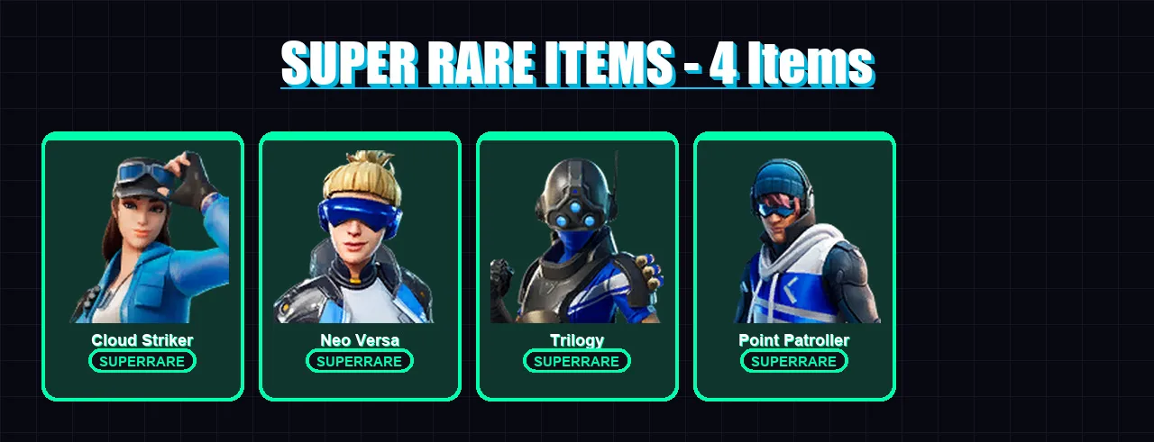 [SWITCH/XBOX/PC] | Cloud Striker | Neo Versa | Trilogy | Point Patroller | Predator | 98 skin | 71 pickaxe | 67 emote | 51 glider | Lv620