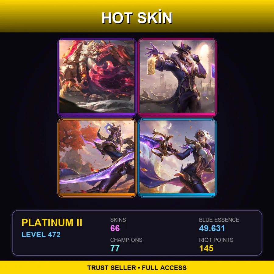 LAS | Lv472 | Platinum II | 66 Skin | 77 Champ