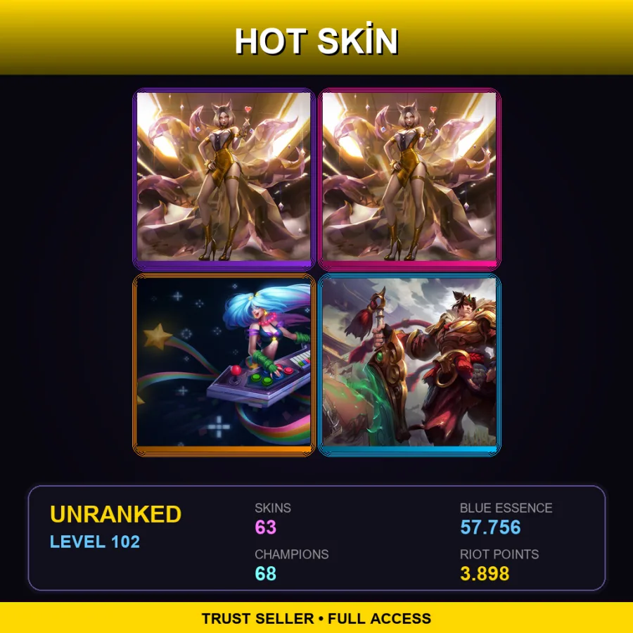BR | Lv102 | Unranked | 63 Skin | 68 Champ