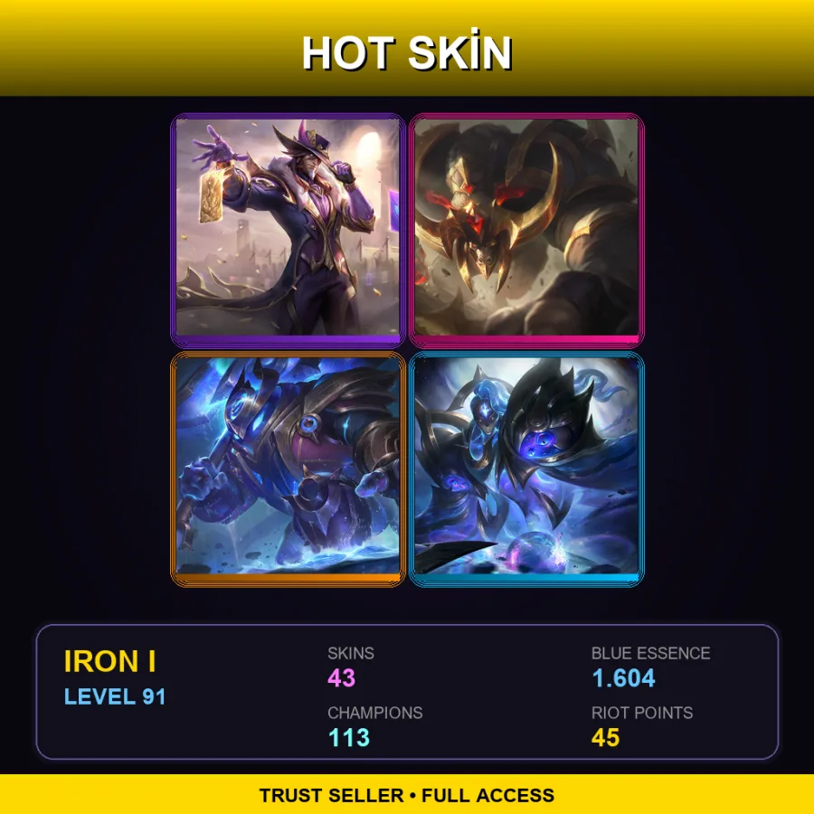 BR | Lv91 | Iron I | 43 Skin | 113 Champ