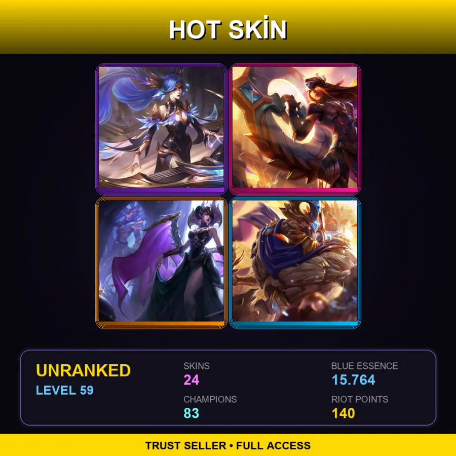 EUNE | Lv59 | Unranked | 24 Skin | 83 Champ