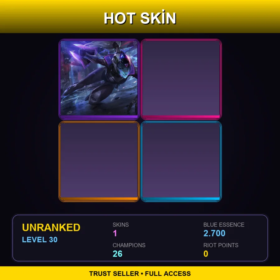 LAN | Lv30 | Unranked | 1 Skin | 26 Champ