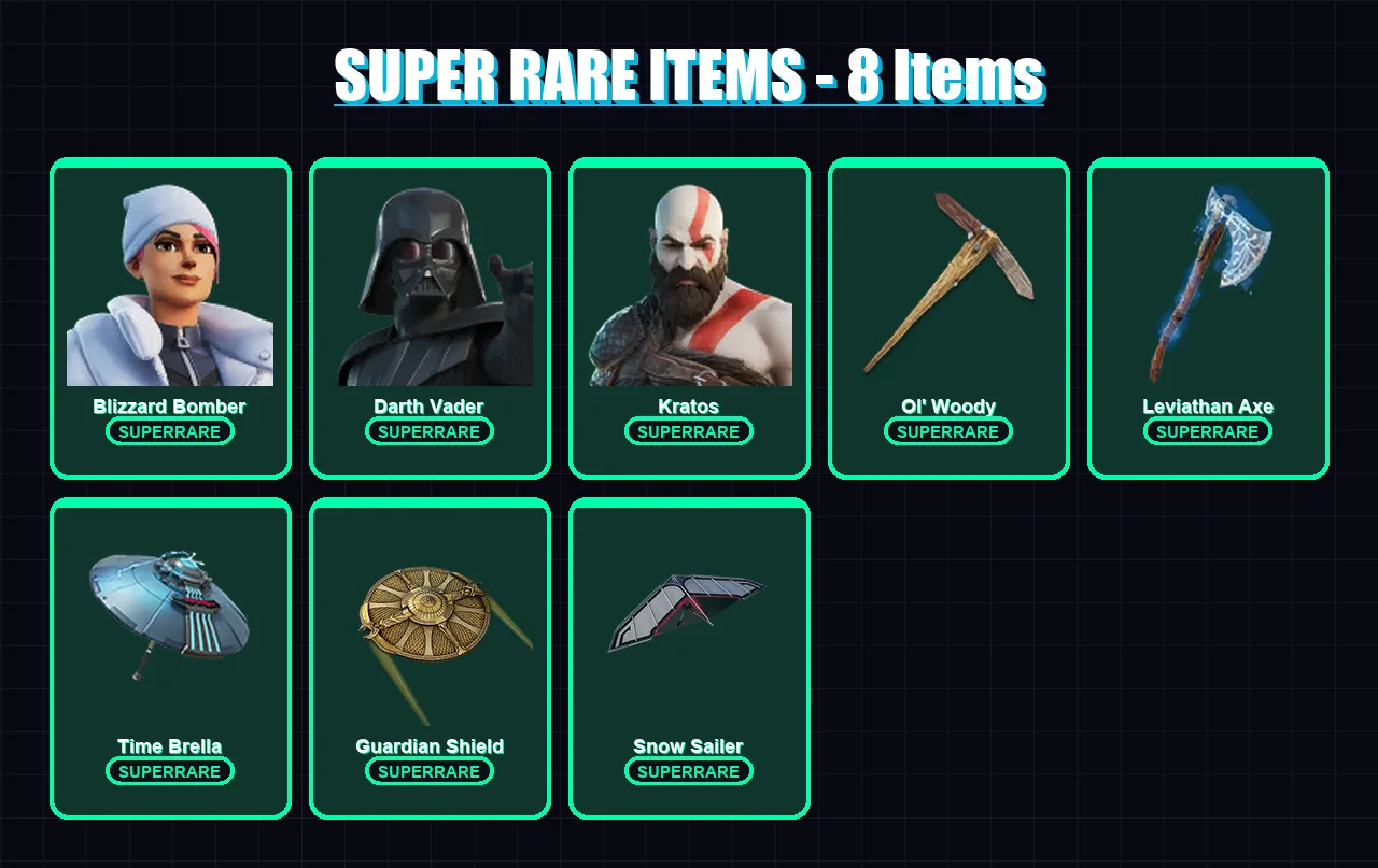 [PS4/PS5/XBOX/PC] | Blizzard Bomber | Darth Vader | Kratos | Galaxia | Cyclo | 97 skin | 97 pickaxe | 69 emote | 73 glider | Lv1093