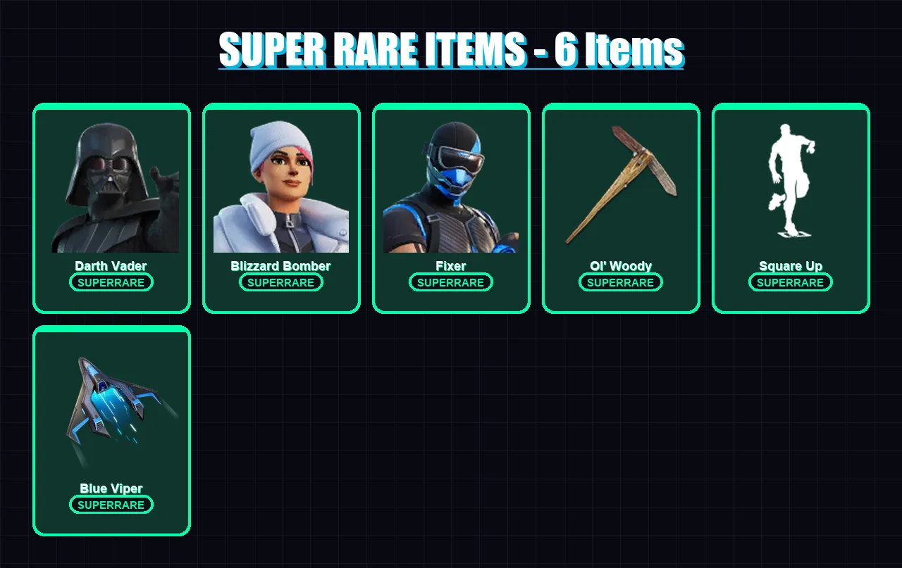 [PS4/PS5/XBOX/PC] | Darth Vader | Blizzard Bomber | Fixer | Driftwalker | Twyn | 90 skin | 103 pickaxe | 54 emote | 65 glider | Lv982