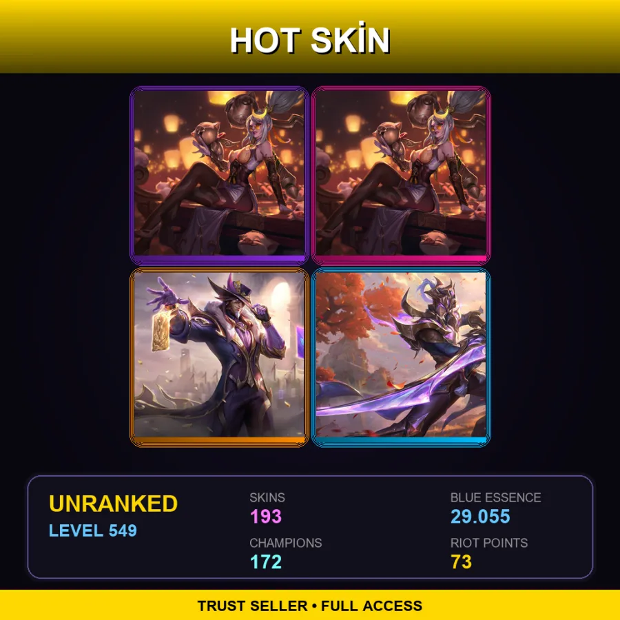 LAN | Lv549 | Unranked | 193 Skin | 172 Champ