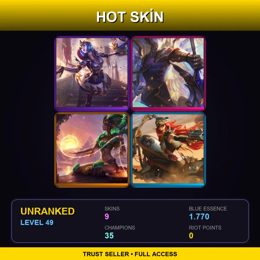 EUW | Lv49 | Unranked | 9 Skin | 35 Champ