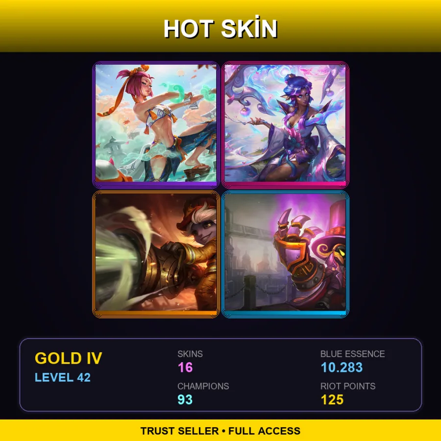 EUNE | Lv42 | Gold IV | 16 Skin | 93 Champ