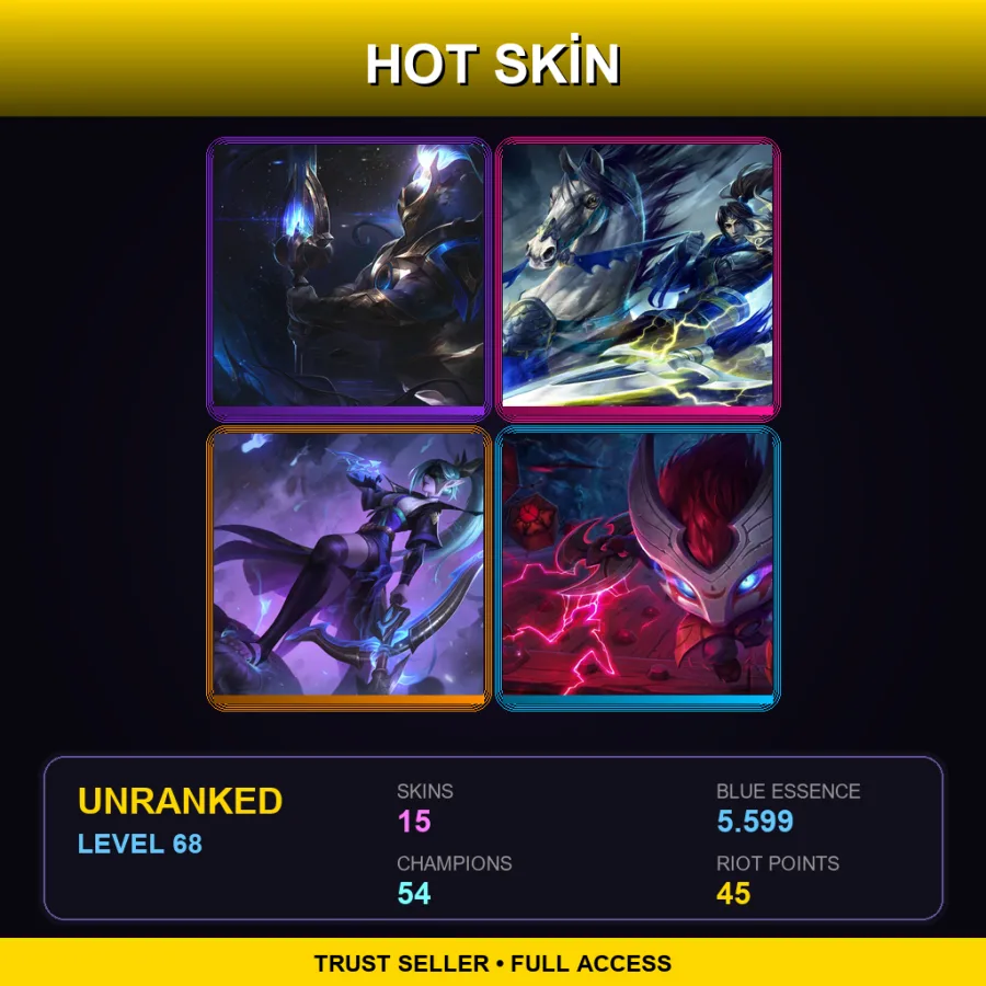 TR | Lv68 | Unranked | 15 Skin | 54 Champ
