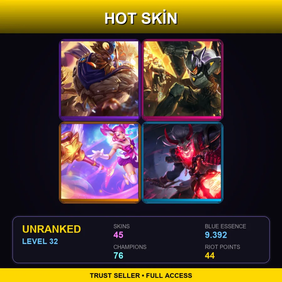 EUW | Lv32 | Unranked | 45 Skin | 76 Champ — Lumberjack Sion