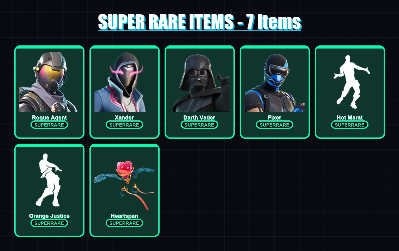 [PC/XBOX/PSN] | Rogue Agent | Xander | Darth Vader | Fixer | Kymera | 73 skin | 91 pickaxe | 90 emote | 91 glider | Lv1660
