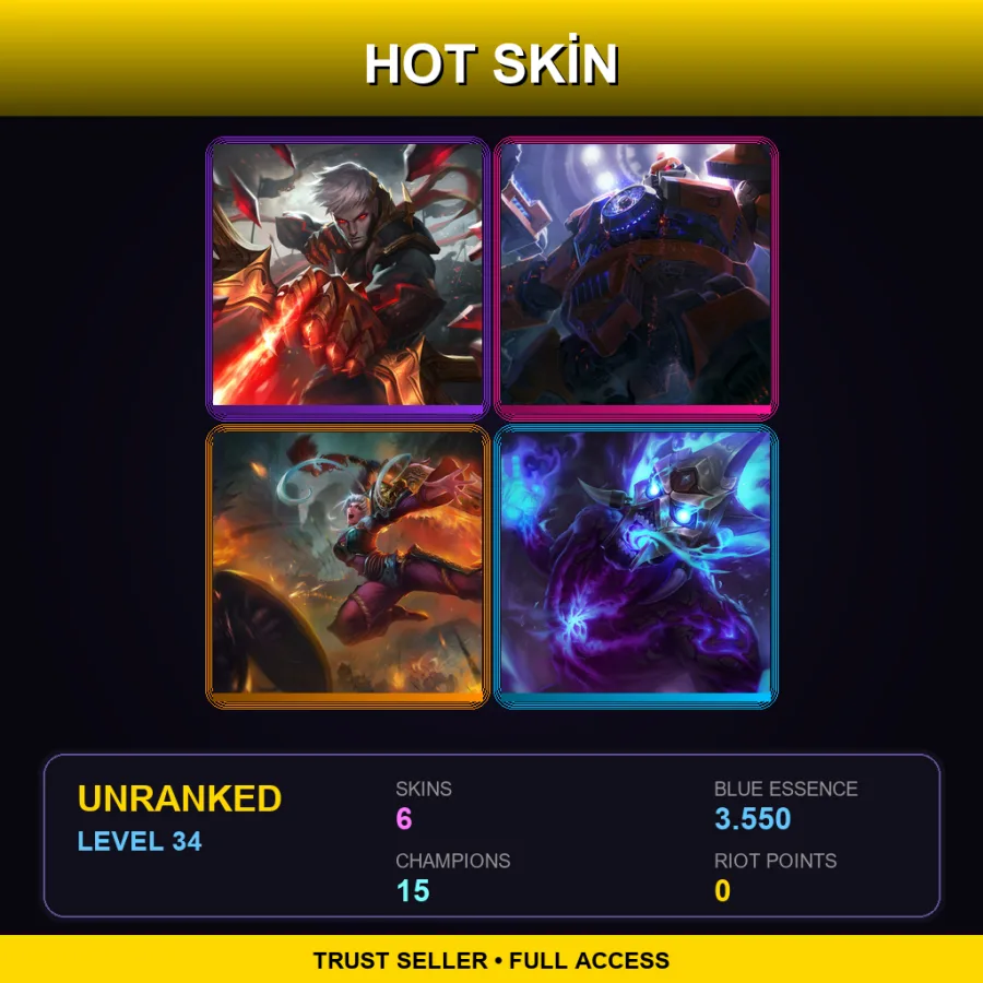 LAN | Lv34 | Unranked | 6 Skin | 15 Champ