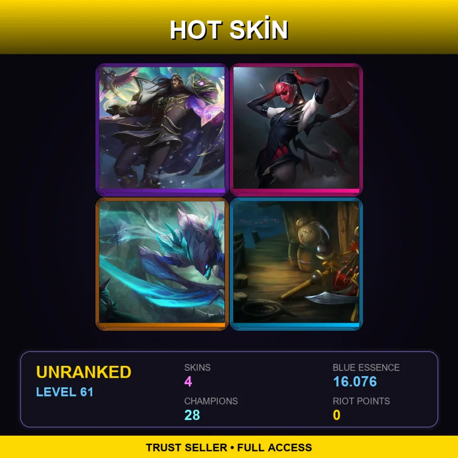 EUNE | Lv61 | Unranked | 4 Skin | 28 Champ