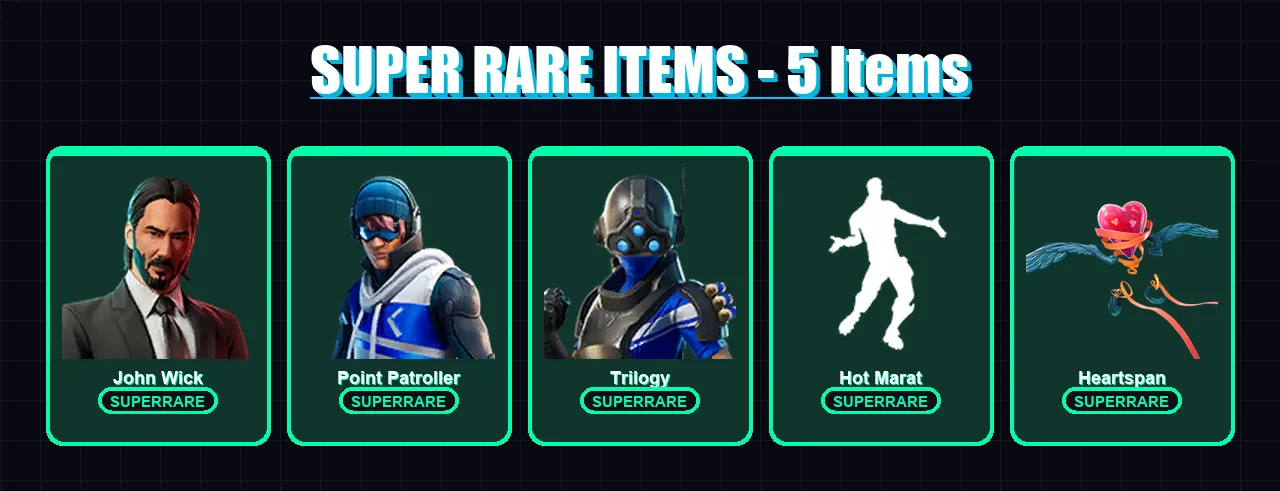 [PS4/PS5/XBOX/PC] | John Wick | Point Patroller | Trilogy | Blackheart | Fusion | 92 skin | 82 pickaxe | 77 emote | 69 glider | Lv991
