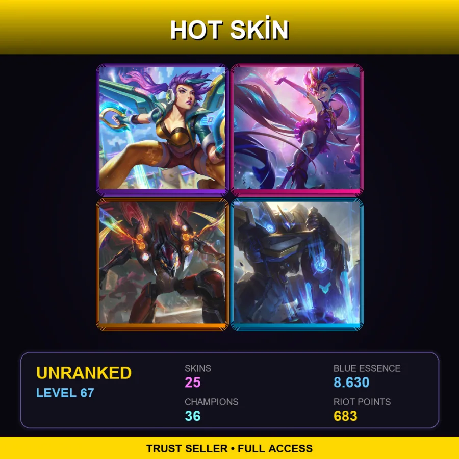 LAN | Lv67 | Unranked | 25 Skin | 36 Champ — Unranked / Smurf League of Legends