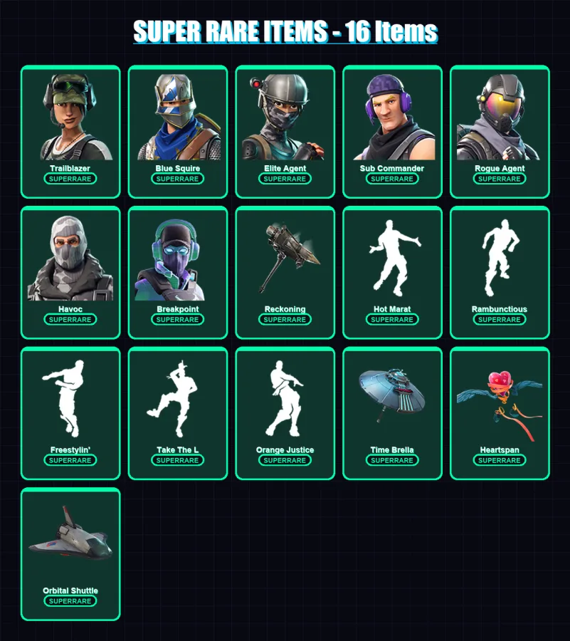 [PC/XBOX/PSN] | Trailblazer | Blue Squire | Elite Agent | Sub Commander | Rogue Agent | 125 skin | 122 pickaxe | 116 emote | 116 glider | Lv1525