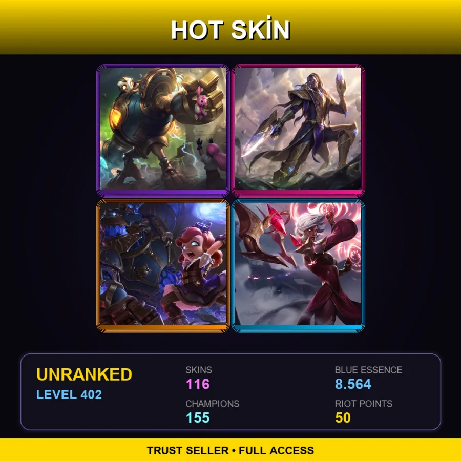 LAS | Lv402 | Unranked | 116 Skin | 155 Champ