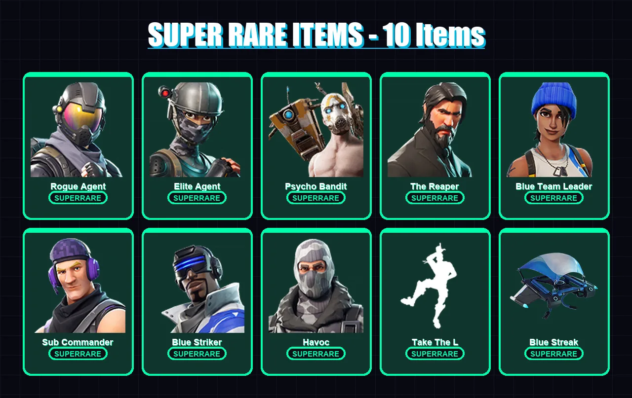 [PC/XBOX/PSN] | Rogue Agent | Elite Agent | Psycho Bandit | The Reaper | Blue Team Leader | 14 skin | 9 pickaxe | 15 emote | 14 glider | Lv184