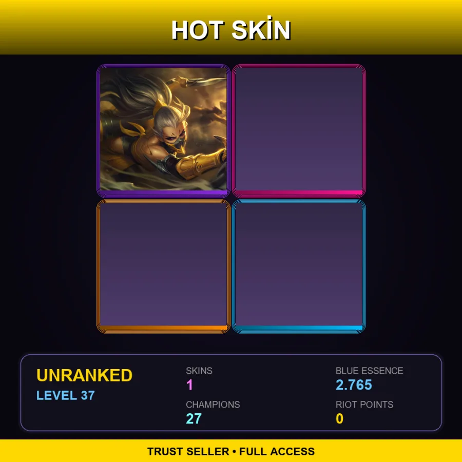 LAS | Lv37 | Unranked | 1 Skin | 27 Champ — LoL account