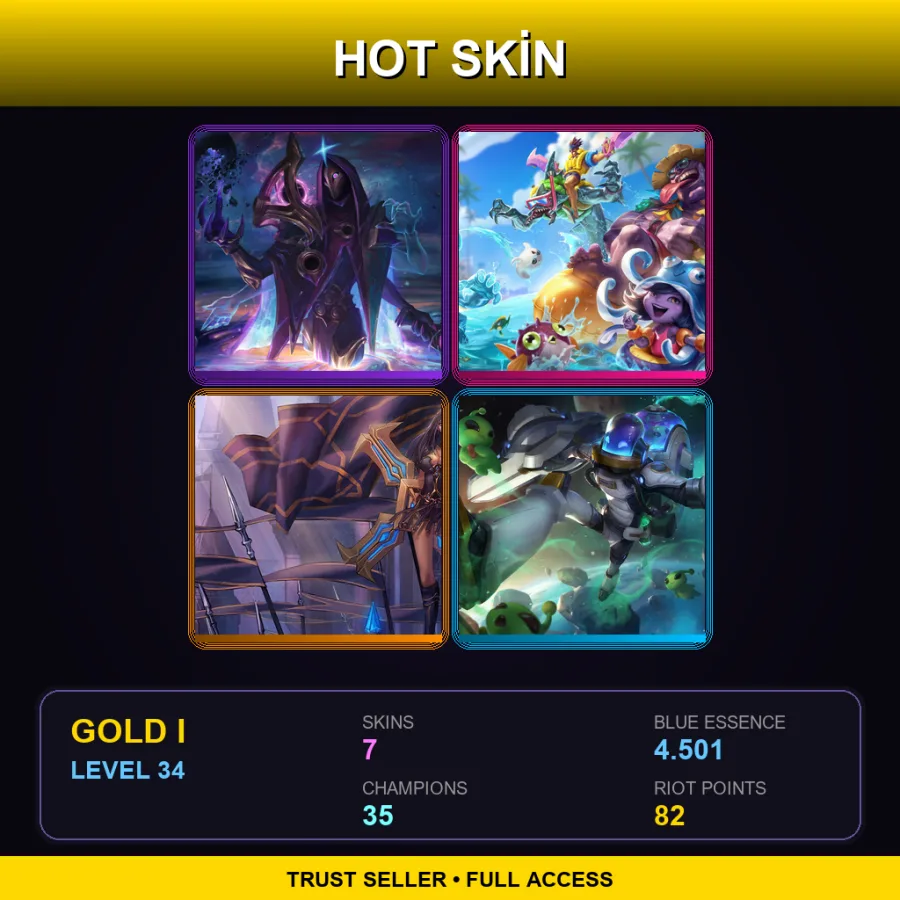 BR | Lv34 | Gold I | 7 Skin | 35 Champ