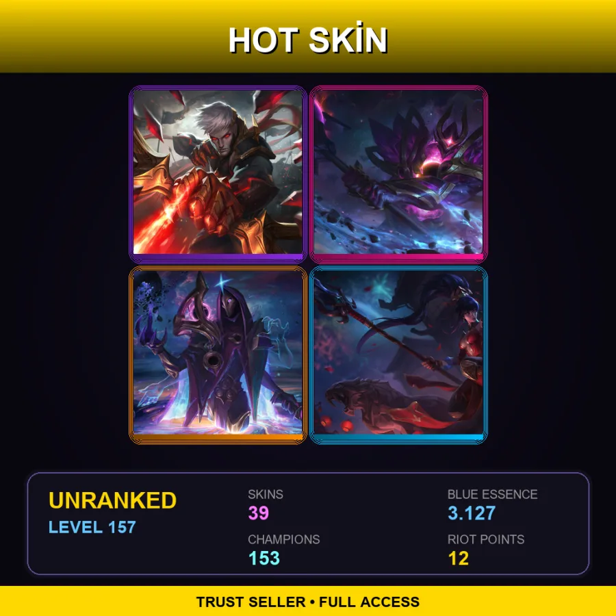 EUW | Lv157 | Unranked | 39 Skin | 153 Champ