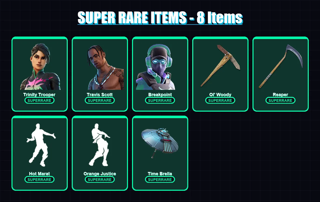[PC/PSN] | Trinity Trooper | Travis Scott | Breakpoint | Catalyst | Frozen Love Ranger | 220 skin | 211 pickaxe | 214 emote | 187 glider | Lv4169