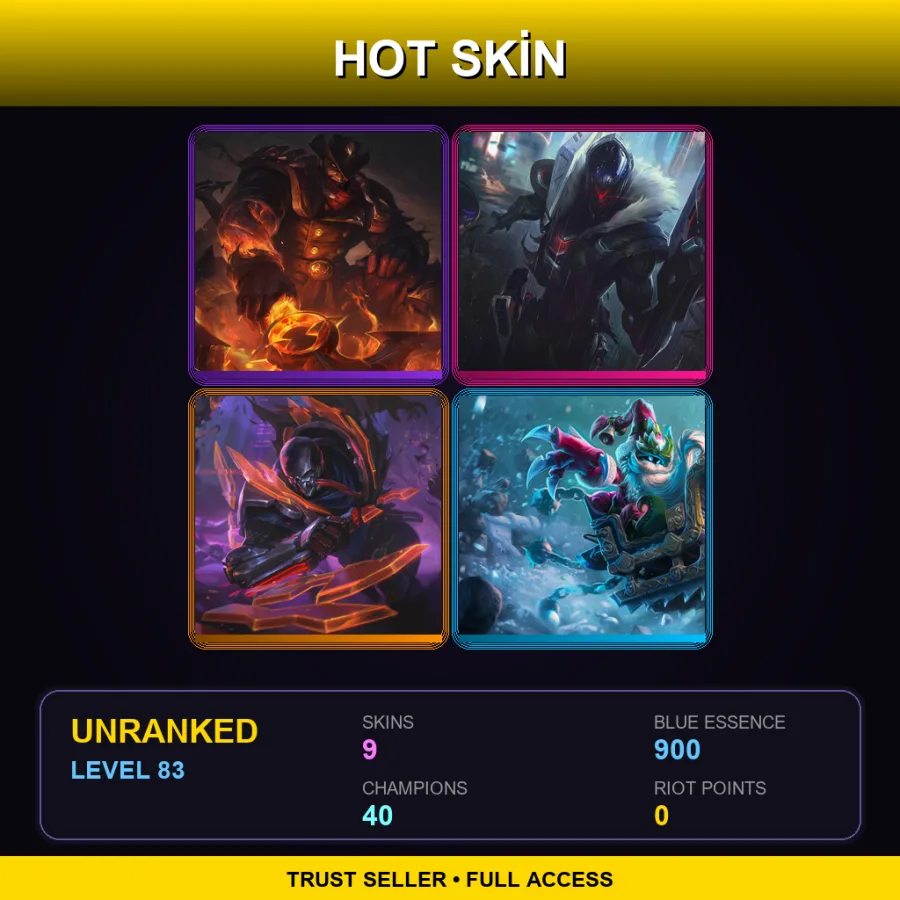 EUNE | Lv83 | Unranked | 9 Skin | 40 Champ