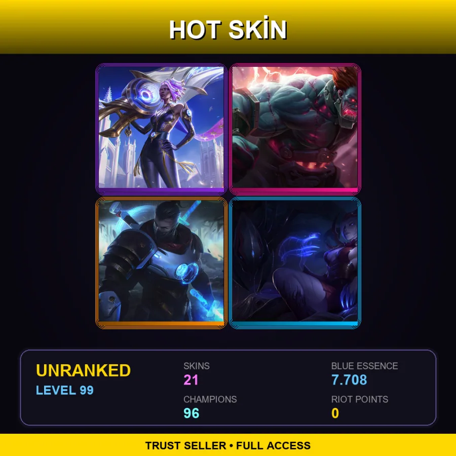 BR | Lv99 | Unranked | 21 Skin | 96 Champ — LoL account