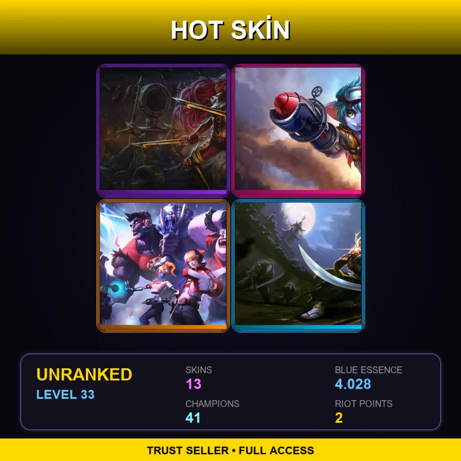 EUNE | Lv33 | Unranked | 13 Skin | 41 Champ — Unranked / Smurf League of Legends