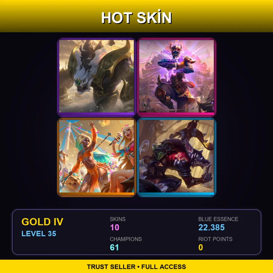 LAS | Lv35 | Gold IV | 10 Skin | 61 Champ