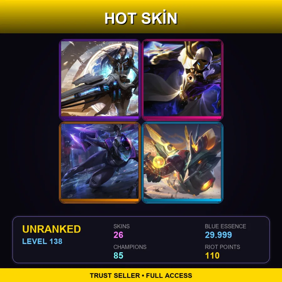 LAN | Lv138 | Unranked | 26 Skin | 85 Champ with Veigar