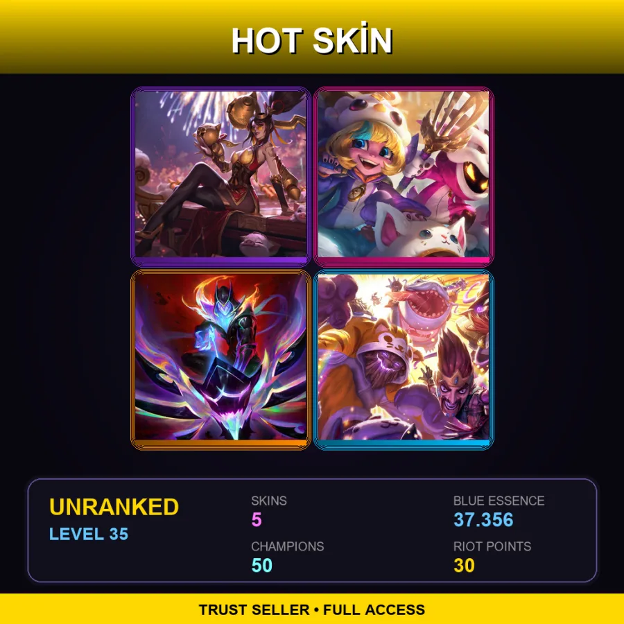 KR | Lv35 | Unranked | 5 Skin | 50 Champ — LoL account