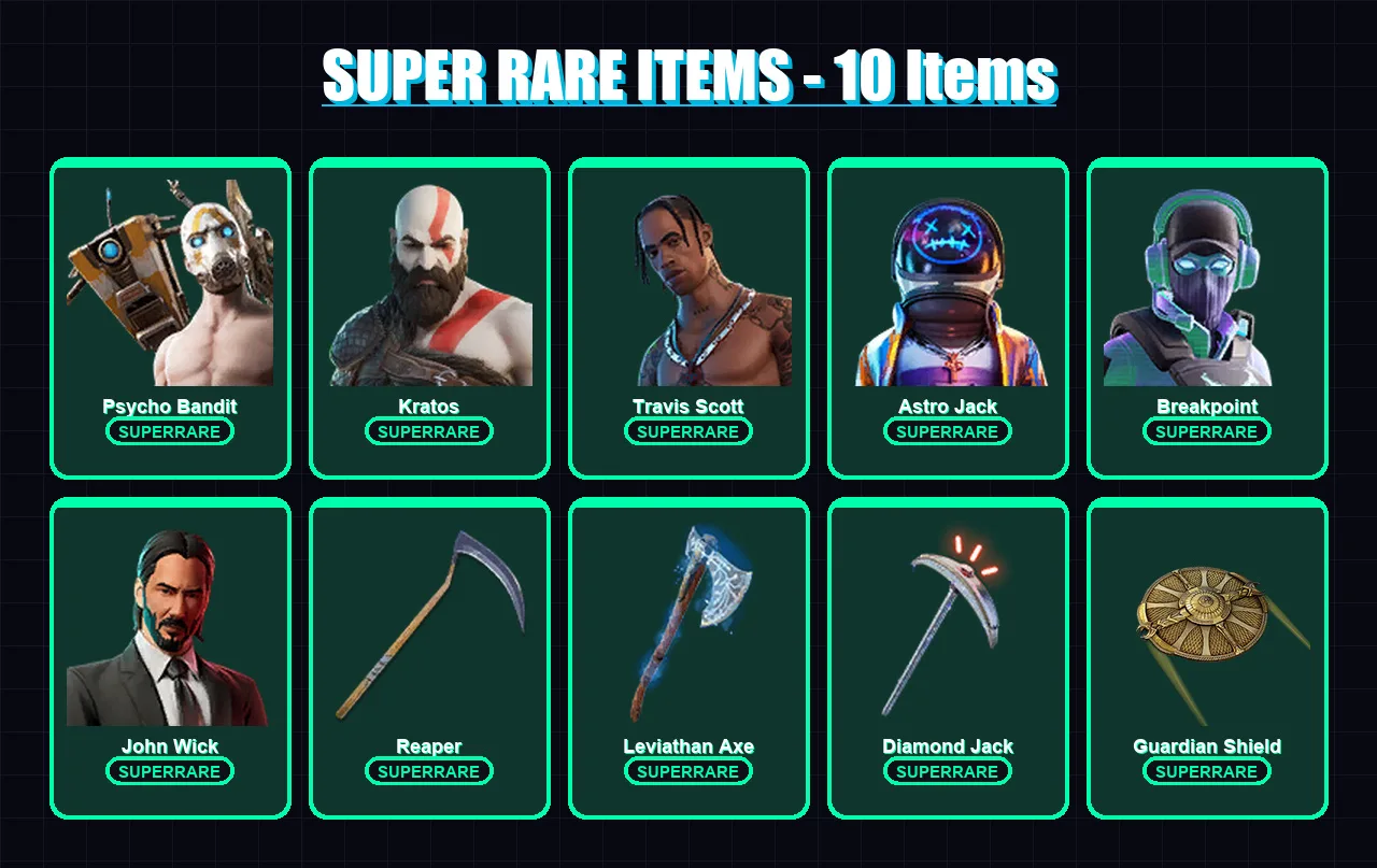 [PC/XBOX/PSN] | Psycho Bandit | Kratos | Travis Scott | Astro Jack | Breakpoint | 293 skin | 291 pickaxe | 195 emote | 185 glider | Lv1740