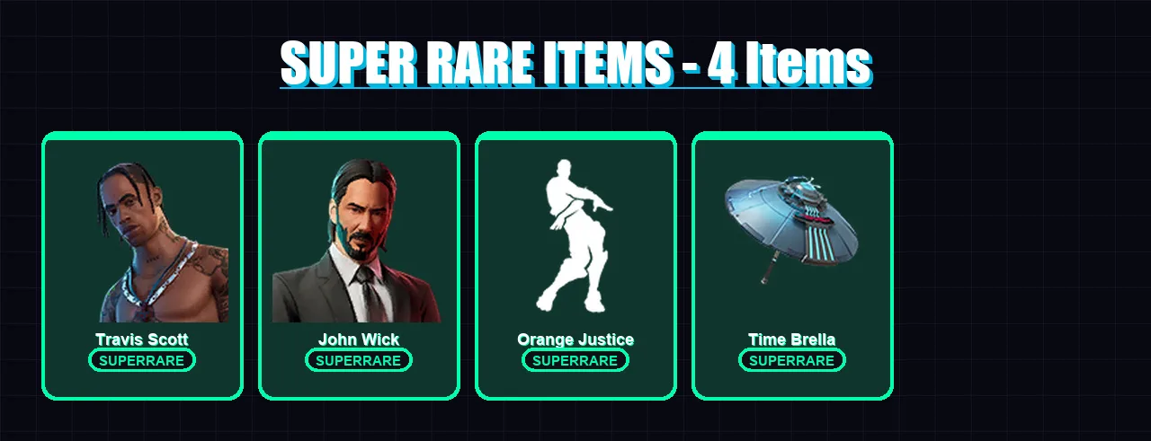 [PS4/PS5/XBOX/PC] | Travis Scott | John Wick | Fade | Ronin | Catalyst | 113 skin | 147 pickaxe | 130 emote | 147 glider | Lv3015