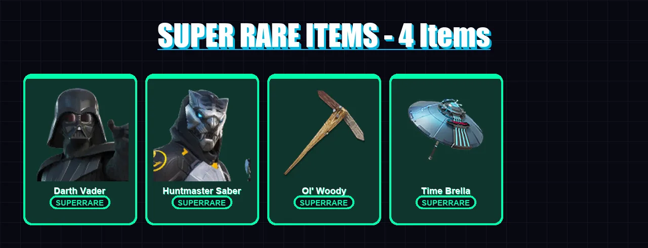 [PC] | Darth Vader | Huntmaster Saber | Paradigm (Reality-659) | The Origin | Blaze | 168 skin | 155 pickaxe | 149 emote | 110 glider | Lv1385