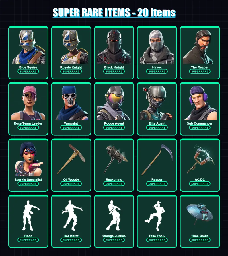 [PC/PSN] | Blue Squire | Royale Knight | Black Knight | Havoc | The Reaper | 92 skin | 75 pickaxe | 64 emote | 83 glider | Lv1105