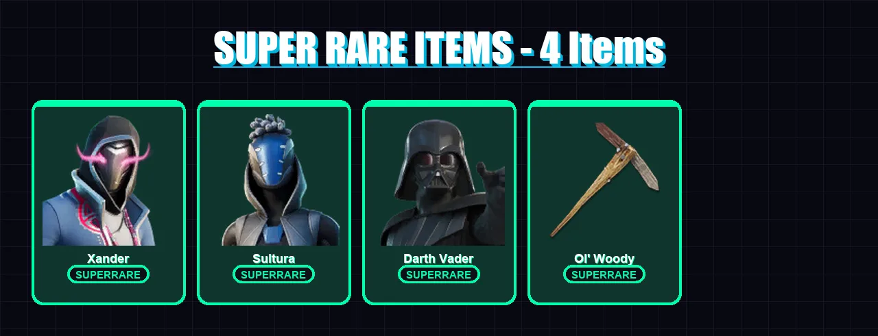 [PC/XBOX/PSN] | Xander | Sultura | Darth Vader | Ronin | The Origin | 165 skin | 247 pickaxe | 181 emote | 185 glider | Lv4381