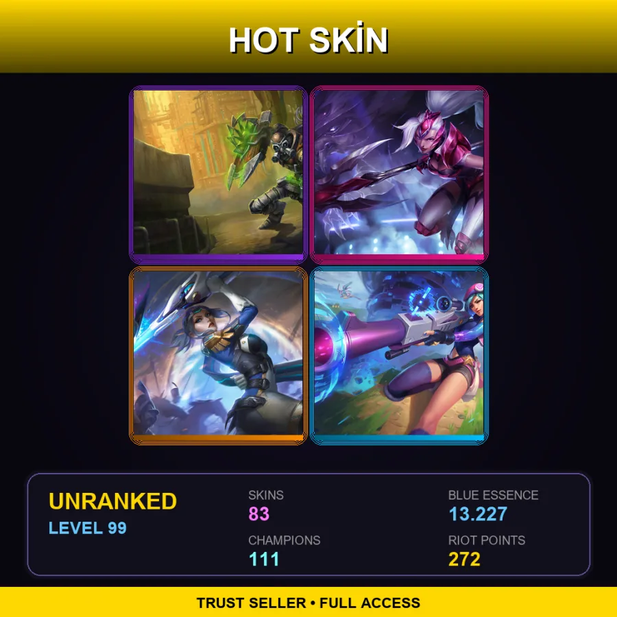 SG | Lv99 | Unranked | 83 Skin | 111 Champ — Eternal Sword Yi